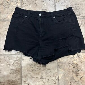 Black Distressed Women's Denim Shorts - SM